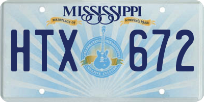 MS license plate HTX672