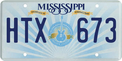 MS license plate HTX673