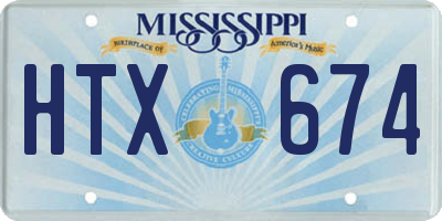 MS license plate HTX674