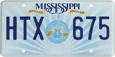 MS license plate HTX675
