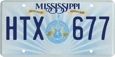 MS license plate HTX677