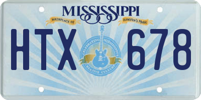 MS license plate HTX678