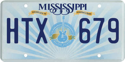 MS license plate HTX679