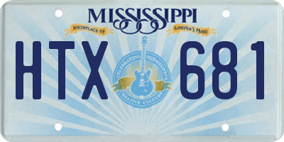 MS license plate HTX681