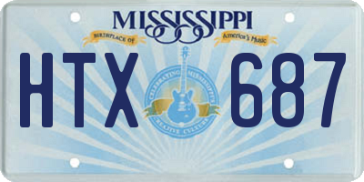 MS license plate HTX687