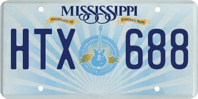 MS license plate HTX688