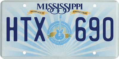 MS license plate HTX690