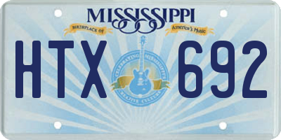 MS license plate HTX692