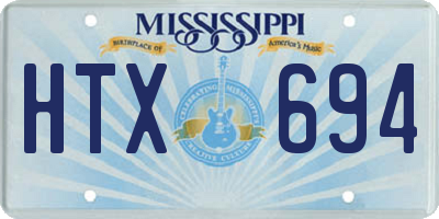 MS license plate HTX694