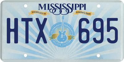 MS license plate HTX695