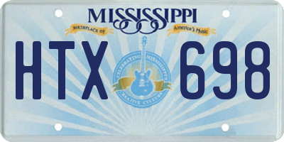 MS license plate HTX698