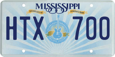 MS license plate HTX700