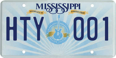 MS license plate HTY001