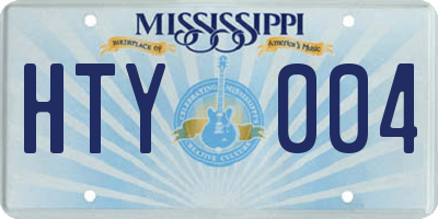 MS license plate HTY004