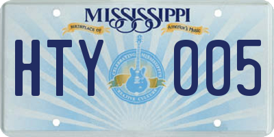 MS license plate HTY005