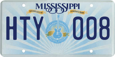 MS license plate HTY008