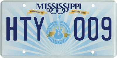 MS license plate HTY009