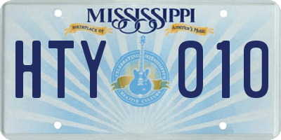 MS license plate HTY010