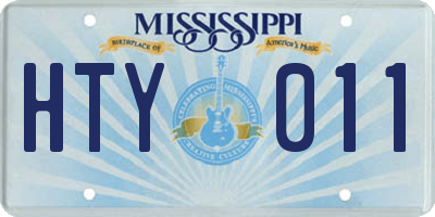MS license plate HTY011