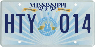 MS license plate HTY014
