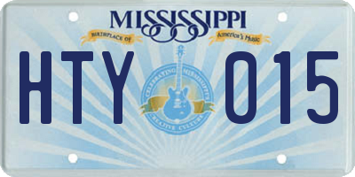 MS license plate HTY015