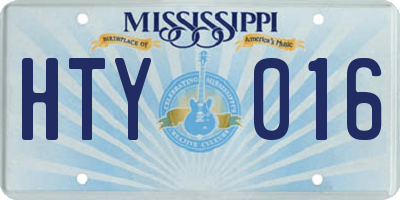MS license plate HTY016