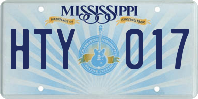 MS license plate HTY017