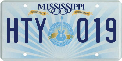 MS license plate HTY019