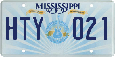 MS license plate HTY021