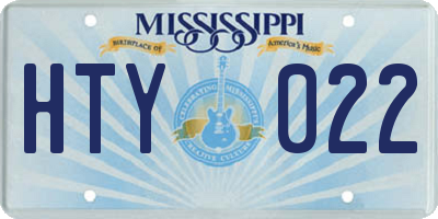 MS license plate HTY022