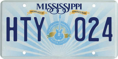 MS license plate HTY024
