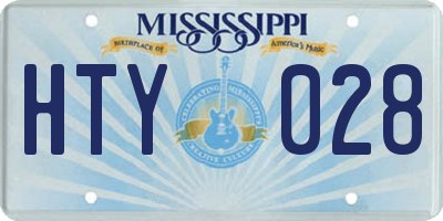 MS license plate HTY028