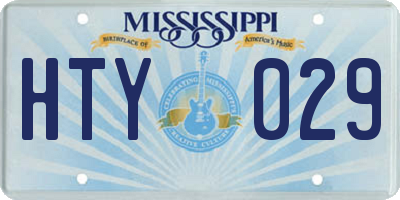 MS license plate HTY029