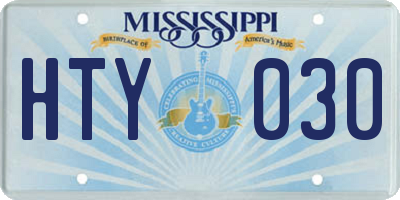 MS license plate HTY030
