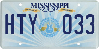 MS license plate HTY033