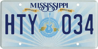 MS license plate HTY034