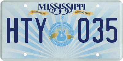 MS license plate HTY035