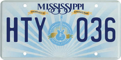 MS license plate HTY036