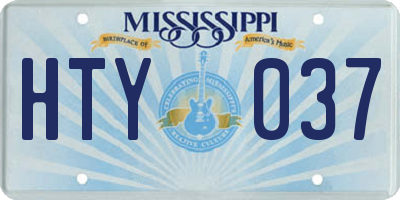 MS license plate HTY037