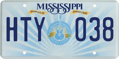 MS license plate HTY038