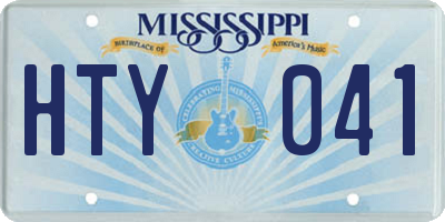 MS license plate HTY041