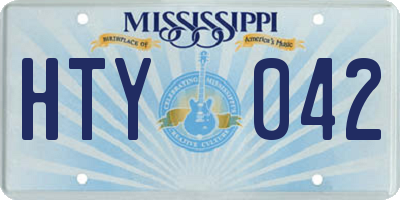 MS license plate HTY042