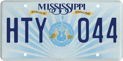 MS license plate HTY044