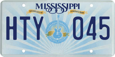 MS license plate HTY045