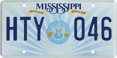 MS license plate HTY046
