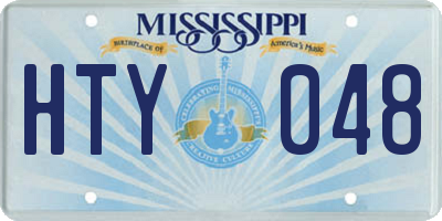 MS license plate HTY048