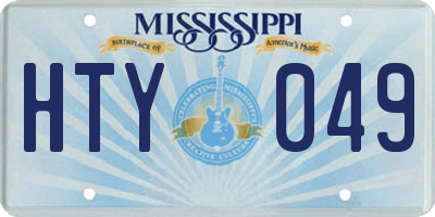 MS license plate HTY049