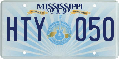 MS license plate HTY050