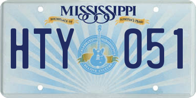 MS license plate HTY051