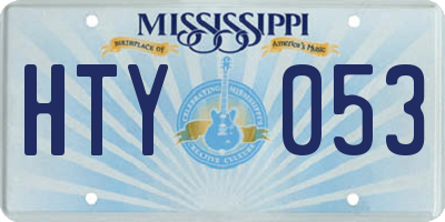 MS license plate HTY053